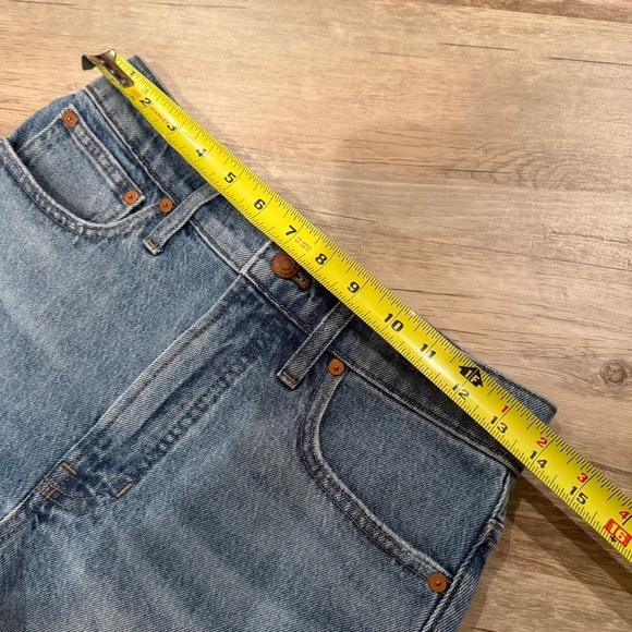 Madewell The Perfect Jean Short Women 27 Blue Distressed Frayed Hem Denim - Picture 9 of 9